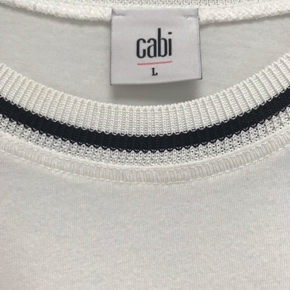 CAbi Large Light Knit Ivory Ruffle Detail Sleeveless Top - Picture 4 of 6